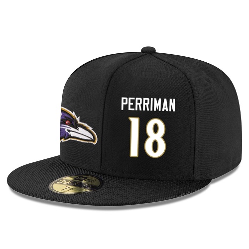 NFL Baltimore Ravens #18 Breshad Perriman Stitched Snapback Adjustable Player Hat - Black/White